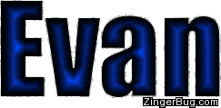 Evan Blue Glitter Name Glitter Graphic, Greeting, Comment ...
