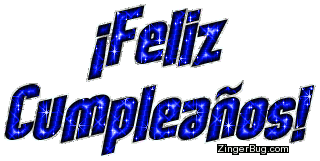 Feliz Cumpleanos Blue Glitter Text Glitter Graphic, Greeting, Comment