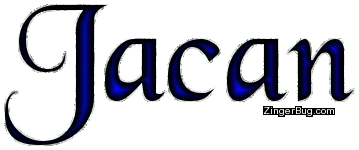 Jacan Blue Glitter Name Glitter Graphic, Greeting, Comment ...