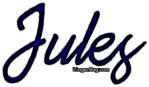 Jules Blue Glitter Name Glitter Graphic, Greeting, Comment ...