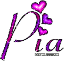 Pia Pink And Purple Glitter Name Glitter Graphic, Greeting ...